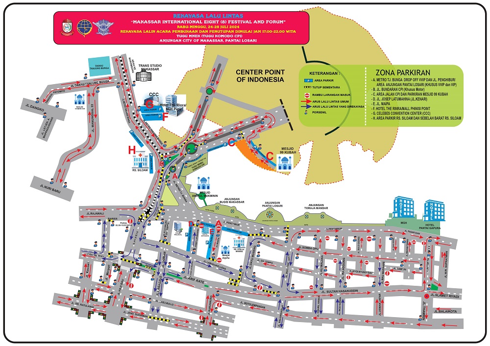 Dishub Makassar Rekayasa Lalu Lintas dan Sterilisasi Jalan Selama Pagelaran F8